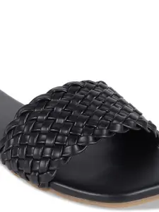 Tokyo Talkies Women Black Open Toe Flats