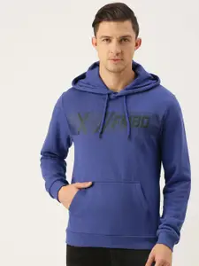 Flying Machine Men Blue Printed Hooded Sweatshirt