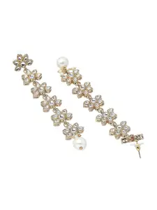 KARATCART Gold-Toned Floral Drop Earrings