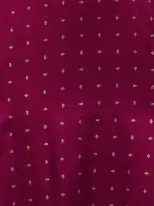 FASHOR Women Burgundy Geometric Embroidered Keyhole Neck Flared Sleeves Thread Work Kurta