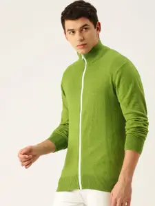 FOREVER 21 Men Olive Green Solid Cardigan