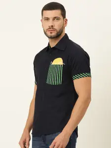 FOREVER 21 Men Black  & Yellow Printed Pure Cotton Casual Shirt