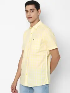 Allen Solly Sport Men Yellow Opaque Checked Casual Shirt