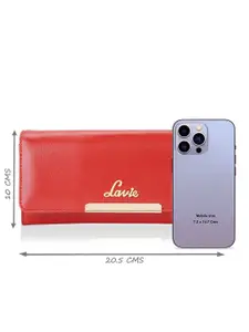 Lavie Women Red Solid BIMET PRO BIFOLD Long Wallet