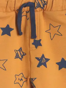 MINI KLUB Boys Mustard Conversational Printed Regular Shorts