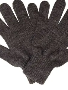 Gajraj Men Brown Acrylic Winter Woolen Gloves