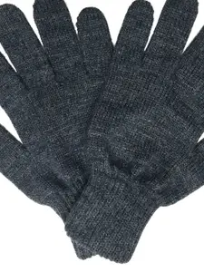 Gajraj Men Coel Grey Winter Woolen Gloves