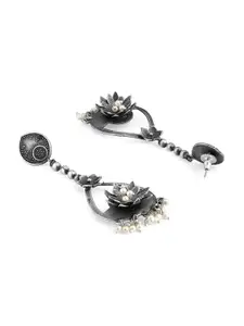 Anouk Silver-Toned Contemporary Drop Earrings