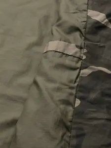 Levis Men Olive Green Beige Camouflage Printed Quilted Jacket