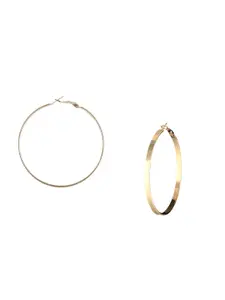 Adwitiya Collection Gold-Toned Classic Half Hoop Earrings