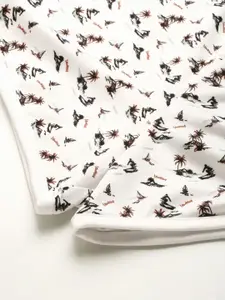 FOREVER 21 Women White & Black Conversational Printed Shorts