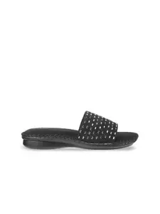 WALKWAY by Metro Women Black Embellished Mules Flats