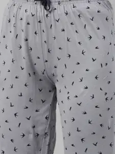 Kryptic Women Pack of 2 Black & Grey Cotton Lounge Pants