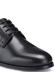 Red Tape Men Black Solid Leather Formal Derbys