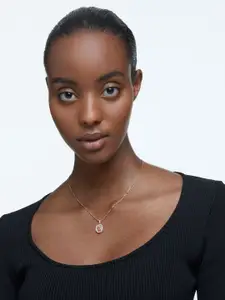 SWAROVSKI White & Rose-Gold toneg Signum Pendant Swan