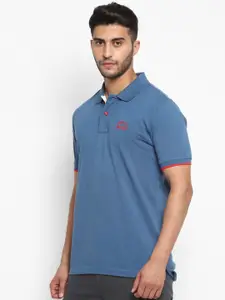 Royal Enfield Men Blue Polo Collar Cotton T-shirt