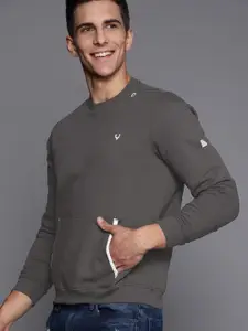 Allen Solly Sport Men Charcoal Grey Solid Sweatshirt