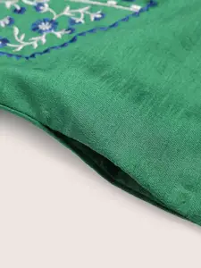 Sangria Girls Green Embroidered Floral Kurta