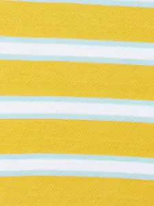 People Mustard Yellow Striped Regular Cotton Crop Top