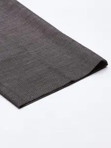 Park Avenue Men Grey Textured Trousers