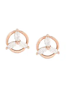 AMI Rose Gold Contemporary Studs Earrings