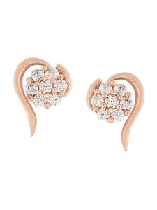 AMI Rose Gold Contemporary Studs Earrings