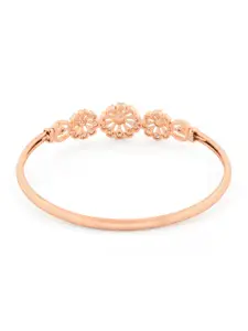 AMI Women Rose Gold-Plated Brass Cubic Zirconia Kada Bracelet