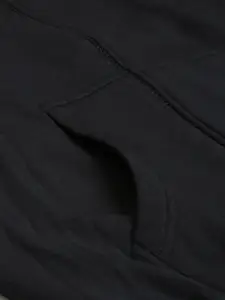 Campus Sutra Men Black Hooded Sweatshirt