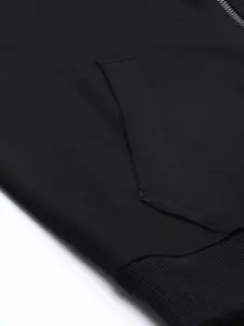 Arrow Men Black Printed Hooded Sweatshirt