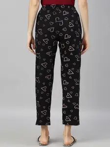 Kryptic Women Pack of 2 Printed Pure Cotton Relaxed Fit Lounge Pants