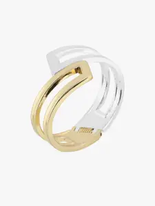 Adwitiya Collection Women Silver-Toned & Gold-Toned Brass Handcrafted Kada Bracelet