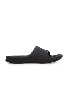 Red Tape Women Black Solid Sliders