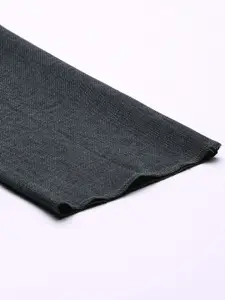 Van Heusen Men Charcoal Grey Solid Ultra Slim Fit Low-Rise Formal Trousers