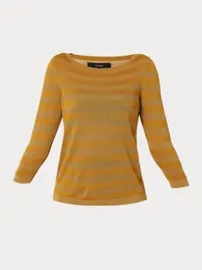 Vero Moda Woman Brown Striped Regular Top