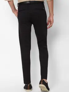 Allen Solly Men Black Checked Slim Fit Trousers