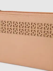 Baggit Women Pink Solid Cut Work Zip Around Wallet