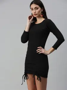 Selvia Black Scuba Bodycon Mini Dress