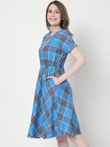 Vero Moda Blue Checked Dress