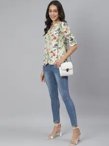 SCORPIUS Women Multicoloured Floral Printed Casual Shirt