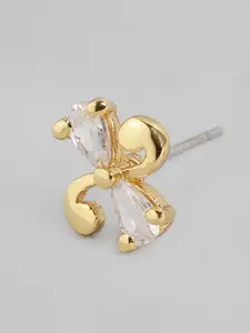 Estele Gold-Toned & White Contemporary Studs Earrings