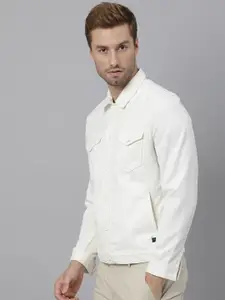 RARE RABBIT Men White blanc de blanc Washed Denim Jacket