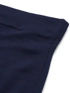 Selvia Navy Blue Side Slit Saree Shapewear 180TK112