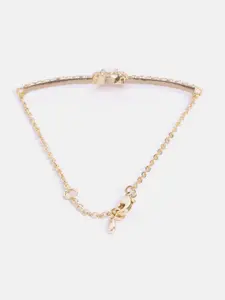 MINUTIAE Women Gold-Plated White Brass Crystals Charm Bracelet