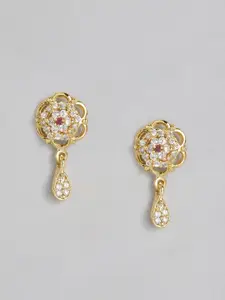 Estele Gold-Toned & Silver-Toned Contemporary Drop Earrings