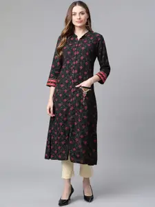 Rangriti Women Black Printed Kurta