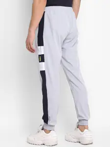 Yuuki Men Grey & Navy Blue Colourblocked Track Pants