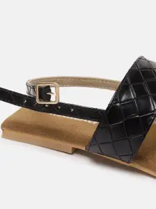 Roadster Women Basketweave Textured Open Toe Flats