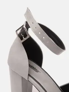 Roadster Grey Solid Block Heels