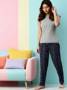 Kryptic Women Pack Of 2 Printed Pure Cotton Lounge Pants