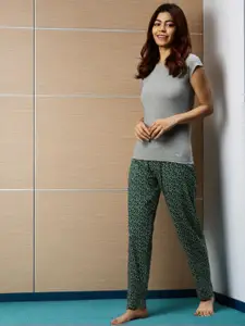 Kryptic Women Pack Of 2 Printed Pure Cotton Lounge Pants